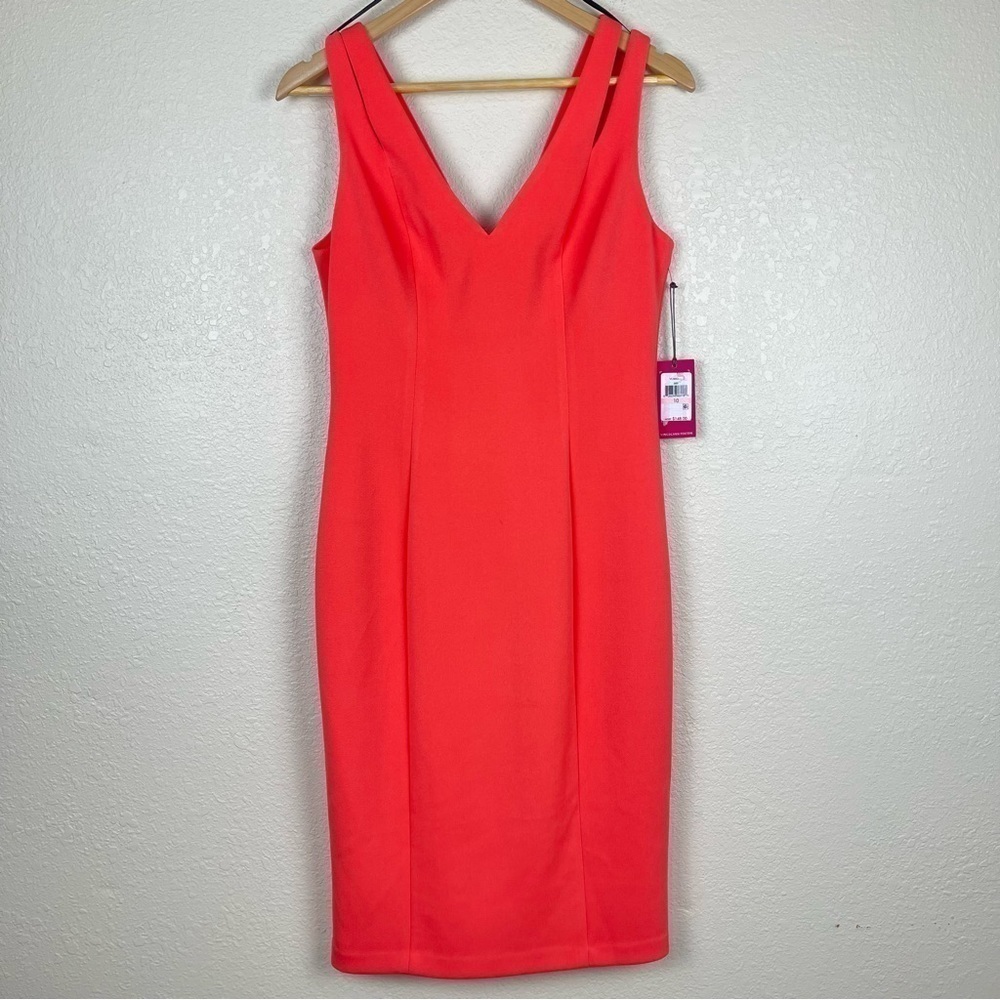 Vince Camuto Double Strap‎ Sleeveless V-Neck Dress Size 10 Women